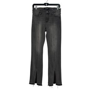 Liverpool Women’s 6 Bootcut Jeans Gray Ankle Slit Mid Rise Stretch